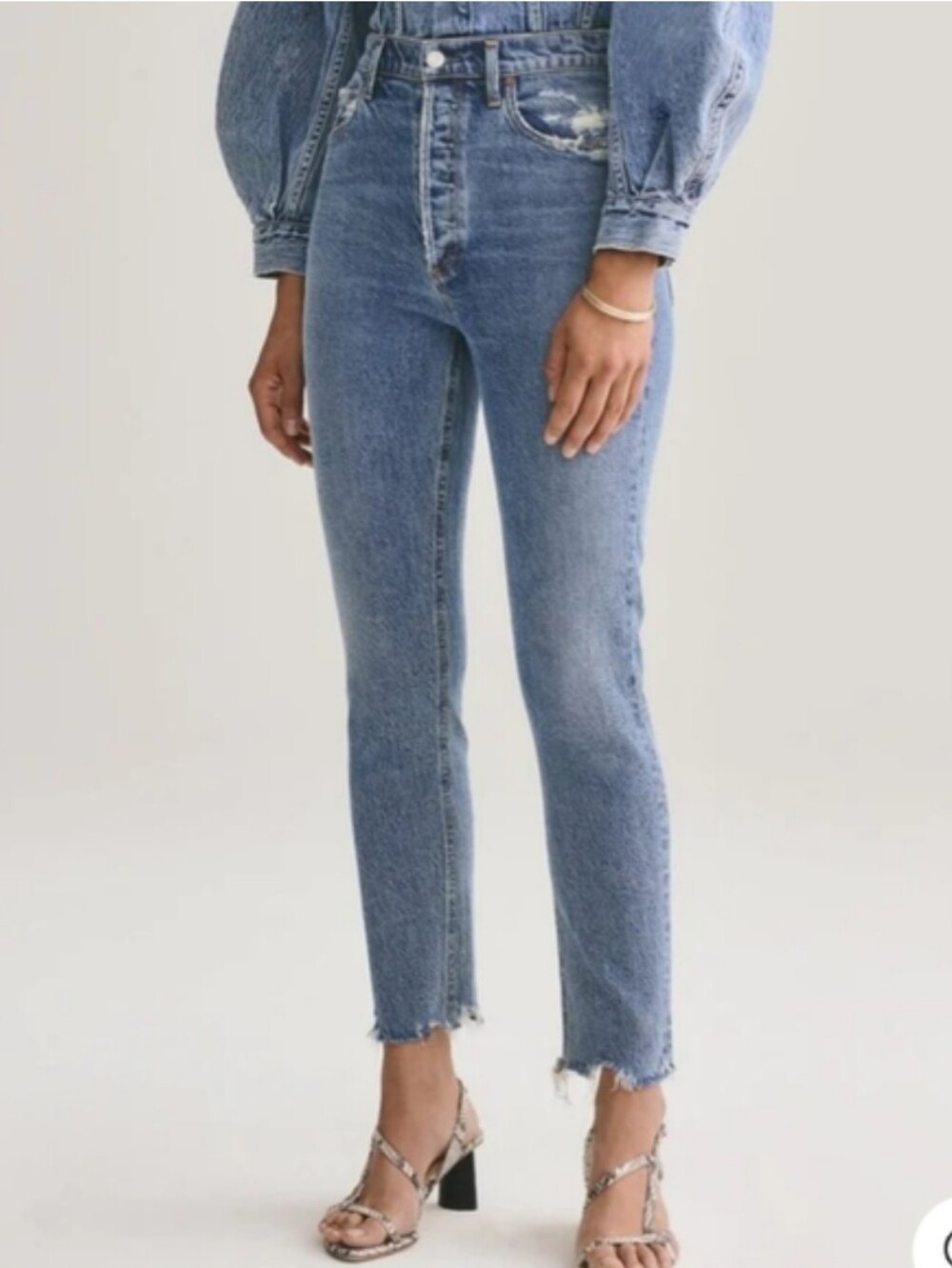 Agolde Jeans Women's 26 Nico Button Fly Raw Hem